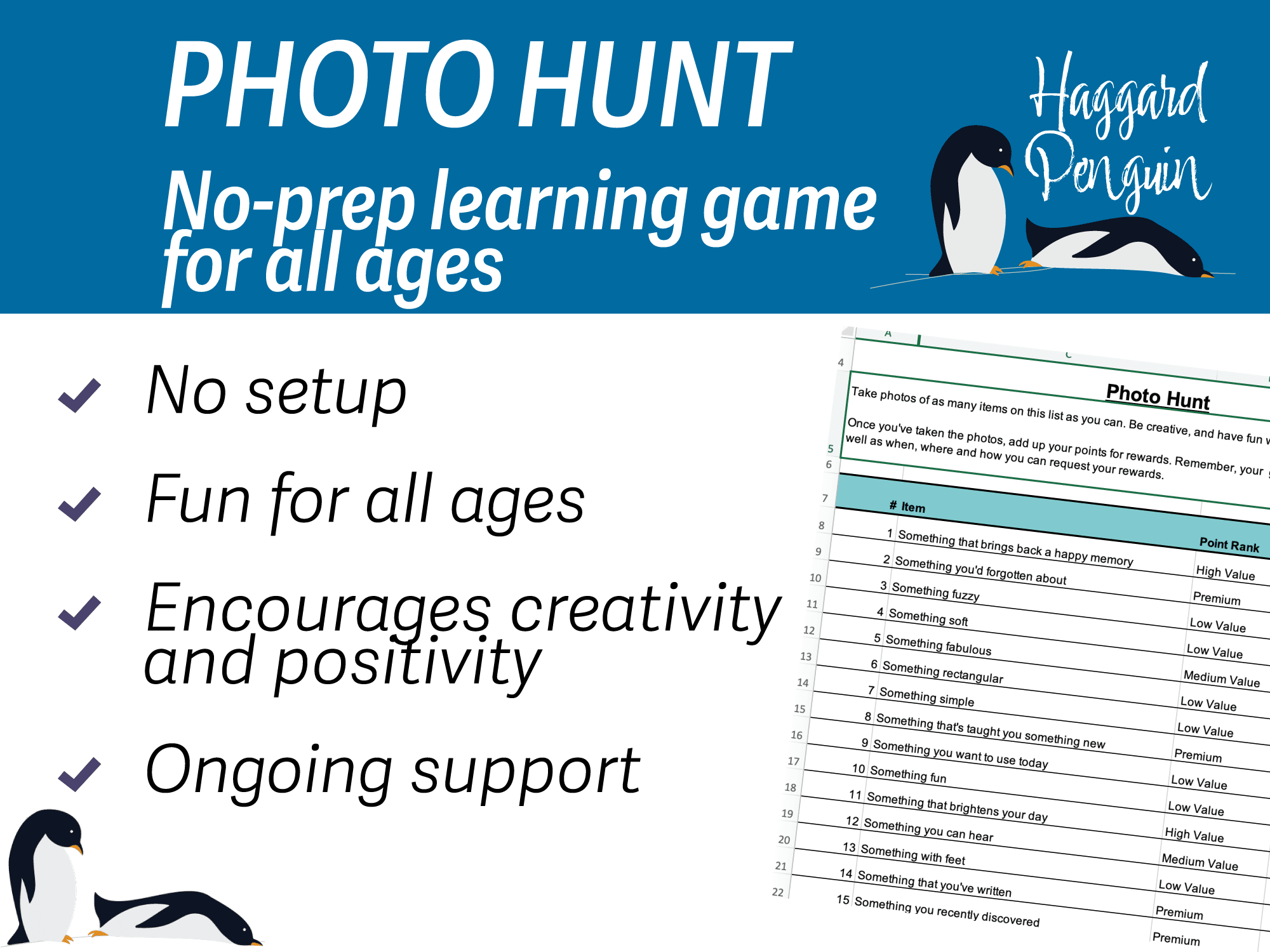 No setup! Fun for all ages. Encourages creativity and positivity. Ongoing support