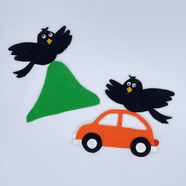 2 Little Blackbirds Felt Story and Finger Puppets DIY Pattern - Teaching Opposites - Image 6