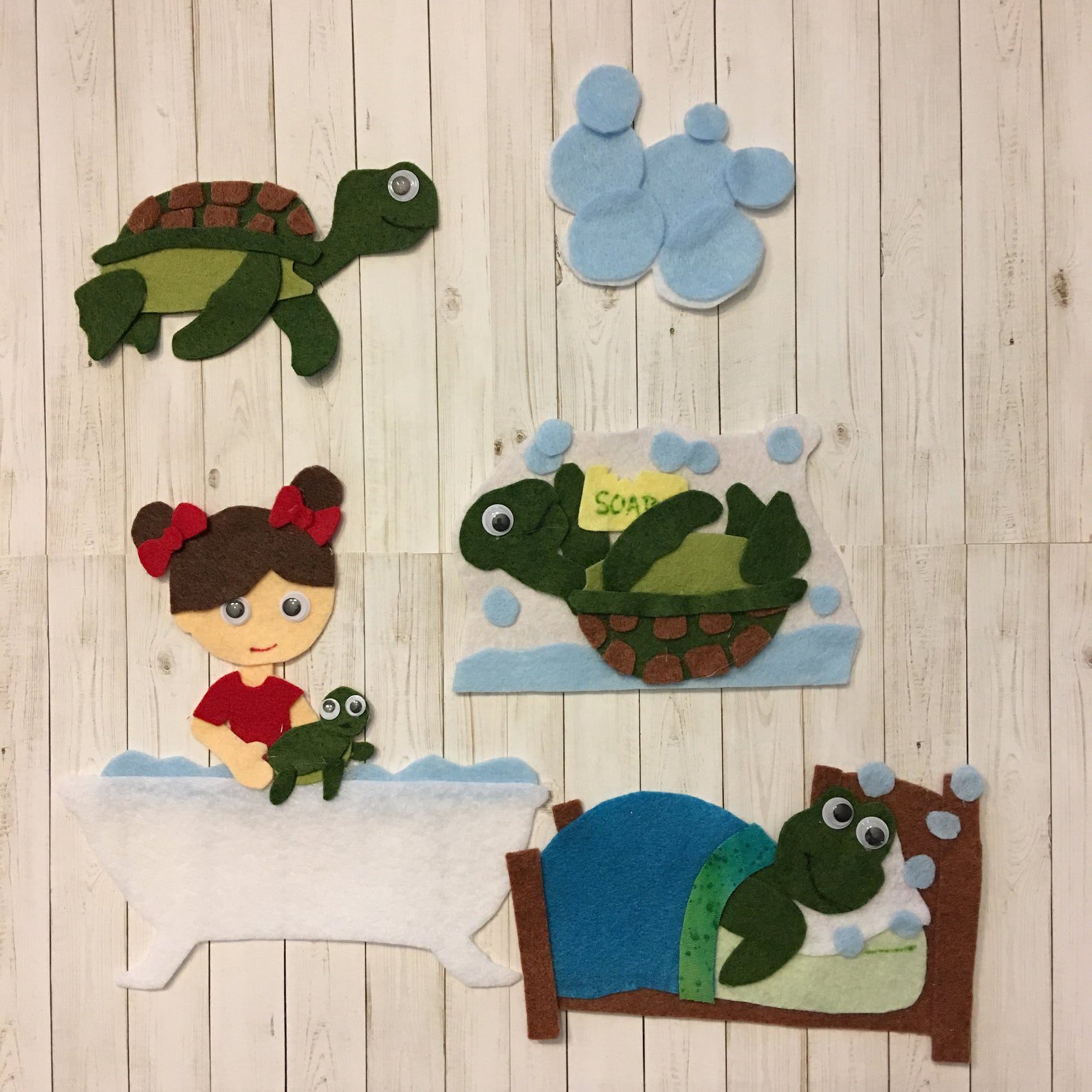 Tiny Tim the Turtle Downloadable Pattern for Felt Story Board - Image 6